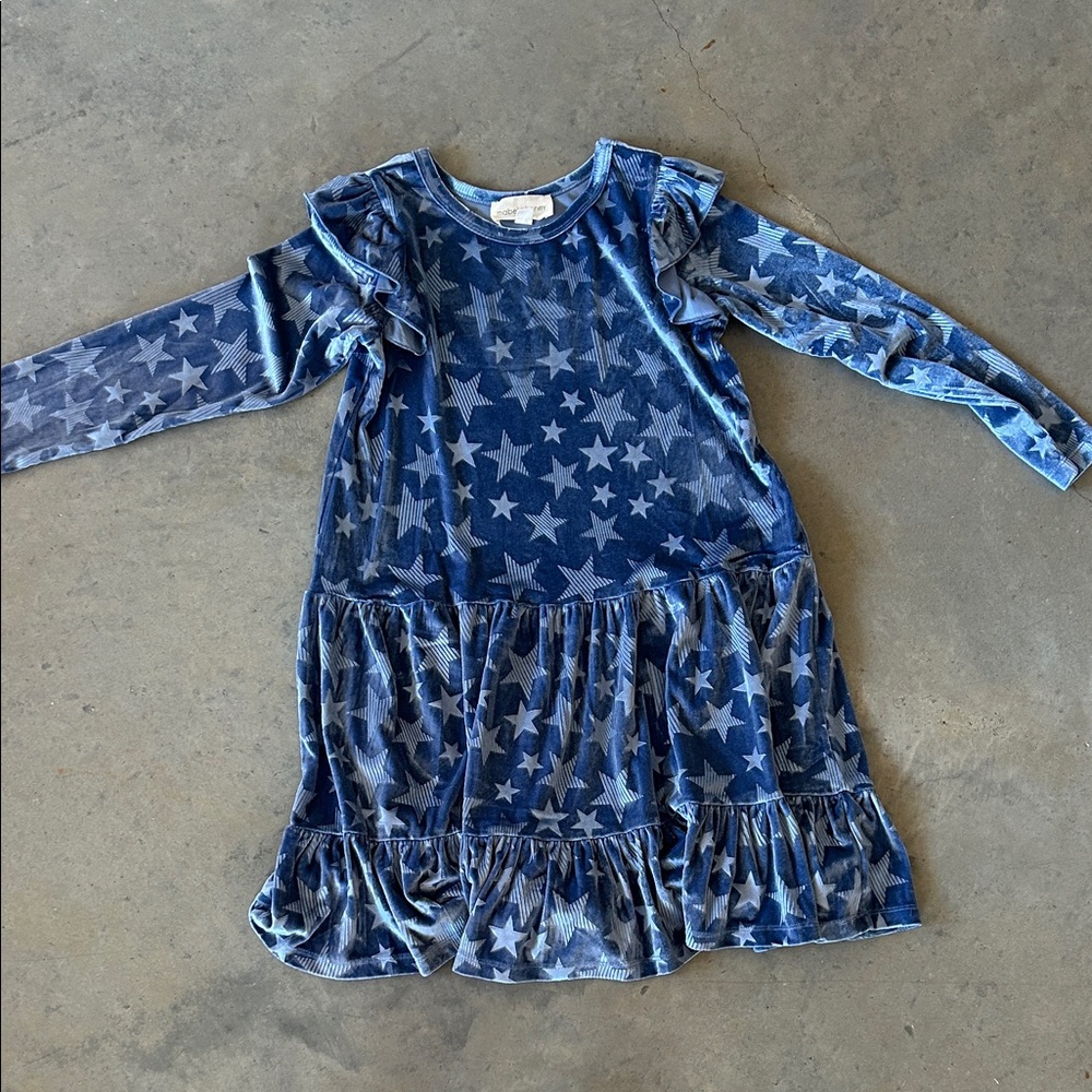 Starry Night Blue Kids Dress